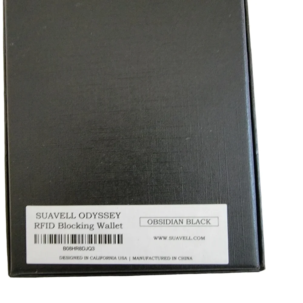 SUAVELL ODYSSEY Leather Men's Minimalist Wallet Credit Card Holder & Money Clip.